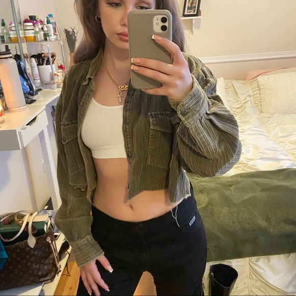 corduroy cropped light jacket - Picture 2 of 3